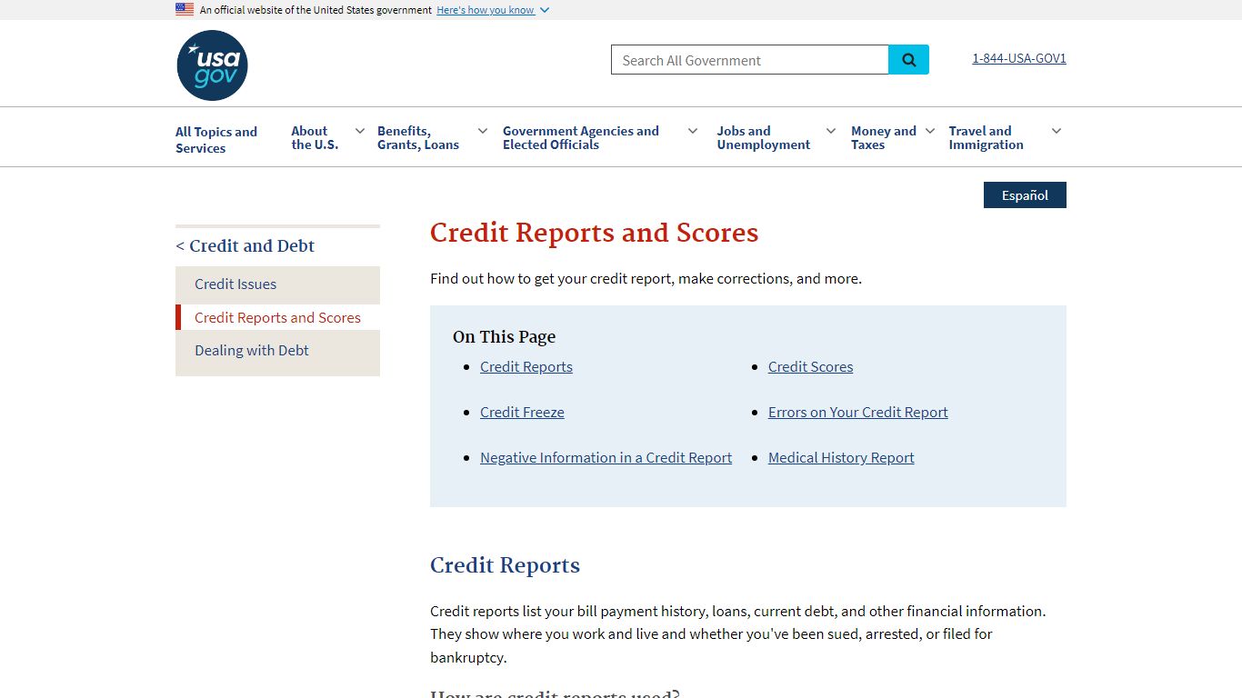 Credit Reports and Scores | USAGov